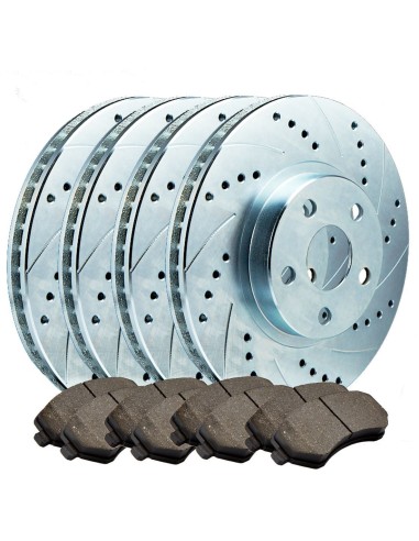 MUSTANG DISCOS PERFORADOS Y KIT DE PASTILLAS DE FRENO