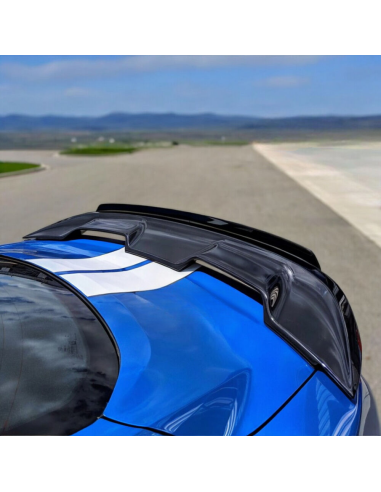 Rear Spoiler - GT500/MACH1 Style + Gurney Flap - Gloss Black (MUSTANG 15-23)
