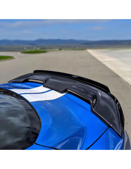 Rear Spoiler - GT500/MACH1 Style + Gurney Flap - Gloss Black (MUSTANG 15-23)