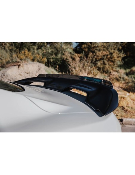 Rear Spoiler - GT500/MACH1 Style + Gurney Flap - Gloss Black (MUSTANG 15-23)
