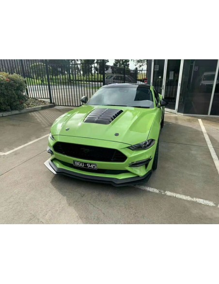 Capó de aluminio estilo GT500 con entrada de aire en negro brillante (MUSTANG GT 18-23, Ecoboost)