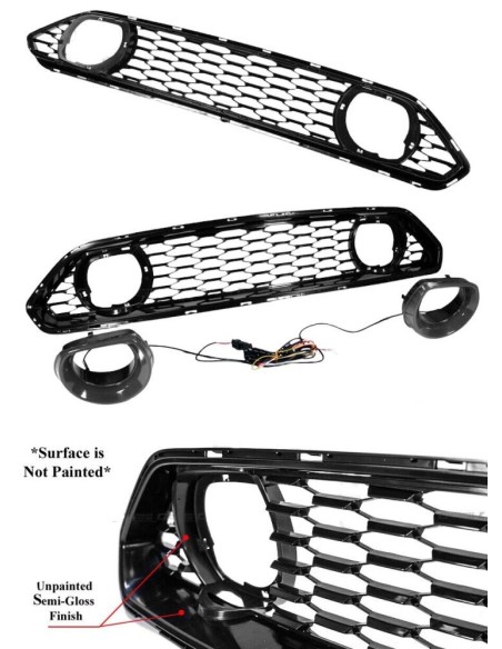 Rejilla superior LED HALO - Estilo MACH1 (MUSTANG 21-23 MACH1)