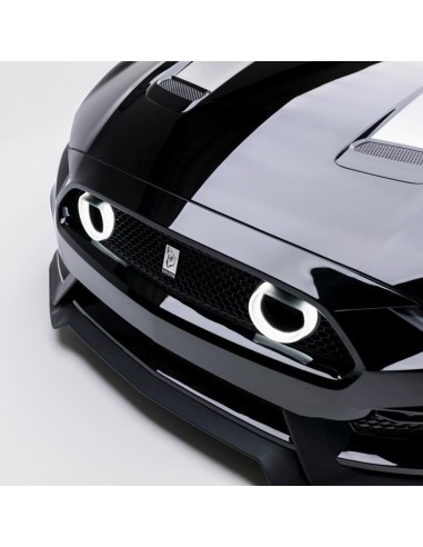 Parachoques delantero estilo MACH1 + luces direccionales LED/DRL (MUSTANG 18-23 EcoBoost, GT)