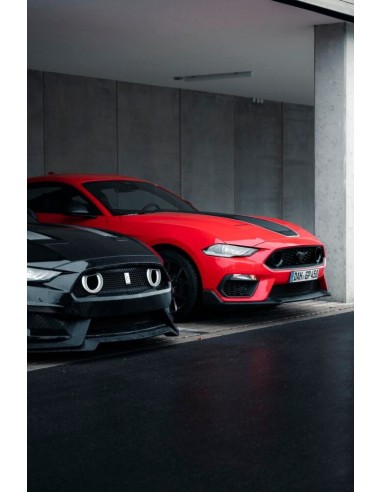 Parachoques delantero estilo MACH1 + luces direccionales LED/DRL (MUSTANG 18-23 EcoBoost, GT)