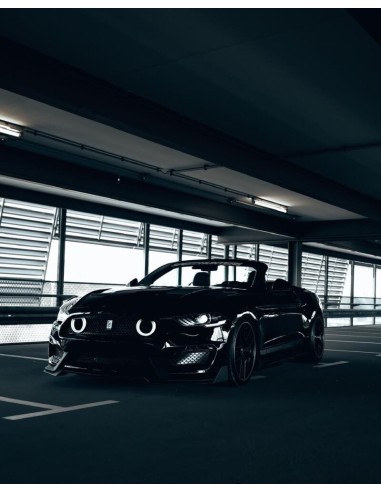 Parachoques delantero estilo MACH1 + luces direccionales LED/DRL (MUSTANG 18-23 EcoBoost, GT)