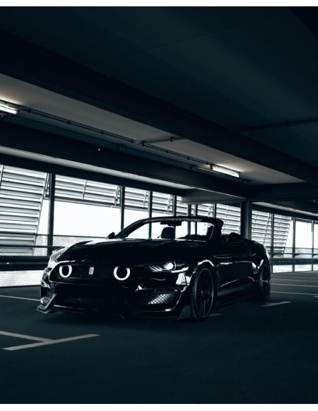 Parachoques delantero estilo MACH1 + luces direccionales LED/DRL (MUSTANG 18-23 EcoBoost, GT)