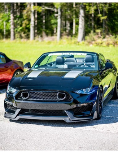 Parachoques delantero estilo MACH1 + luces direccionales LED/DRL (MUSTANG 18-23 EcoBoost, GT)