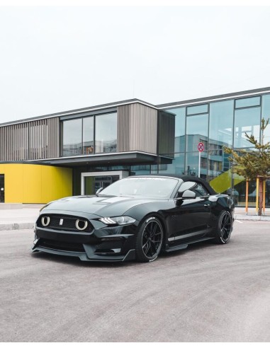 Parachoques delantero estilo MACH1 + luces direccionales LED/DRL (MUSTANG 18-23 EcoBoost, GT)