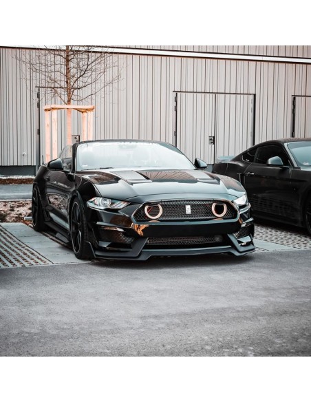 Parachoques delantero estilo MACH1 + luces direccionales LED/DRL (MUSTANG 18-23 EcoBoost, GT)