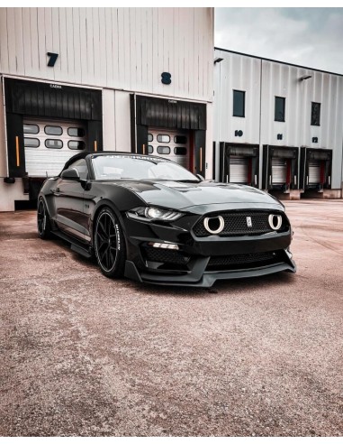 Parachoques delantero estilo MACH1 + luces direccionales LED/DRL (MUSTANG 18-23 EcoBoost, GT)