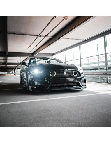 Parachoques delantero estilo MACH1 + luces direccionales LED/DRL (MUSTANG 18-23 EcoBoost, GT)