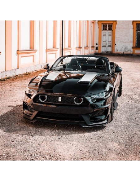 Parachoques delantero estilo MACH1 + luces direccionales LED/DRL (MUSTANG 18-23 EcoBoost, GT)