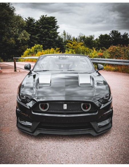 Parachoques delantero estilo MACH1 + luces direccionales LED/DRL (MUSTANG 18-23 EcoBoost, GT)