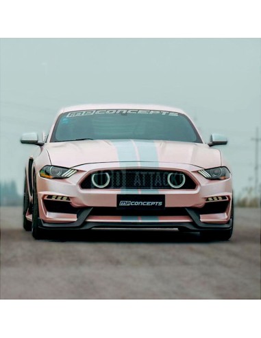 Parachoques delantero estilo MACH1 + luces direccionales LED/DRL (MUSTANG 18-23 EcoBoost, GT)