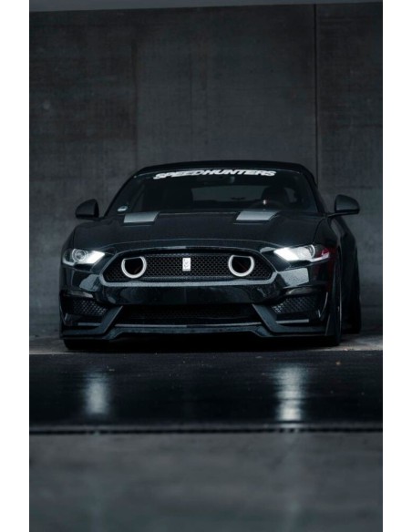 Parachoques delantero estilo MACH1 + luces direccionales LED/DRL (MUSTANG 18-23 EcoBoost, GT)