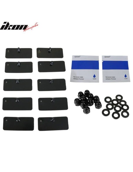 Rear Window Louvers - LV Style - Gloss Black (MUSTANG 15-23 Fastback)