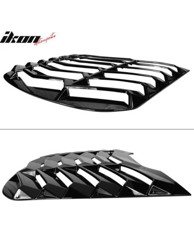 Rear Window Louvers - LV Style - Gloss Black (MUSTANG 15-23 Fastback)