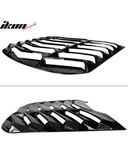 Rear Window Louvers - LV Style - Gloss Black (MUSTANG 15-23 Fastback)