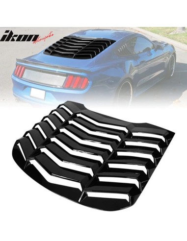 Rear Window Louvers - LV Style - Gloss Black (MUSTANG 15-23 Fastback)