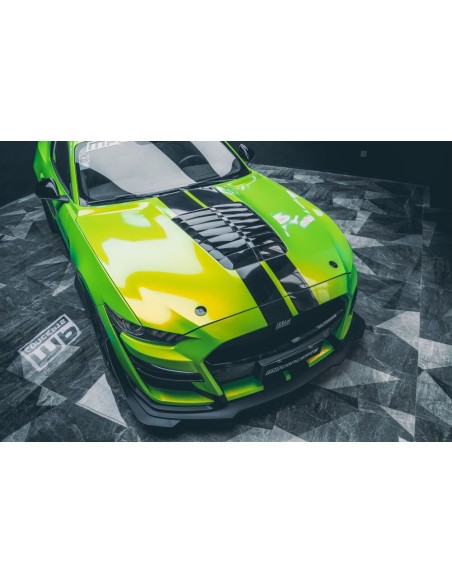 Capó de aluminio estilo GT500 - Negro brillante (MUSTANG 15-17 V6, GT, Ecoboost)