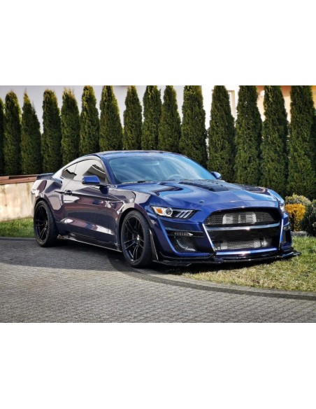 Capó de aluminio estilo GT500 - Negro brillante (MUSTANG 15-17 V6, GT, Ecoboost)