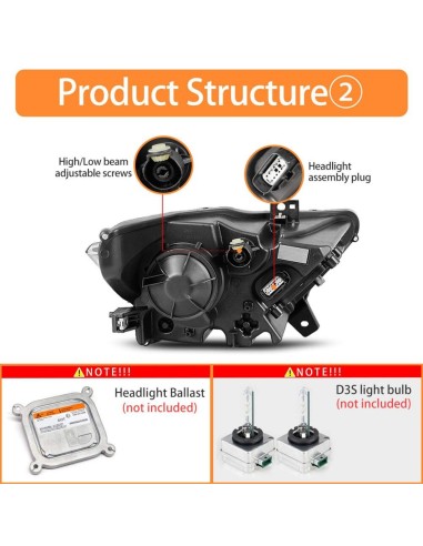 Faros delanteros D3S homologados (MUSTANG 15-17 EE. UU.)