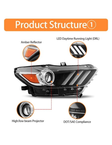 Faros delanteros D3S homologados (MUSTANG 15-17 EE. UU.)