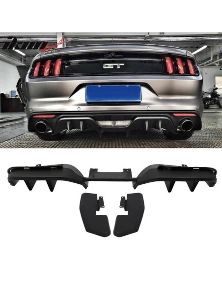 Single-Hole Exhaust Rear Diffuser - R SPEC Style (MUSTANG 15-17 GT Premium, EcoBoost Premium)