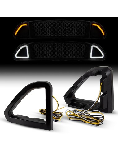 Luces LED de parrilla delantera + señal de giro dinámica (MUSTANG 15-17)
