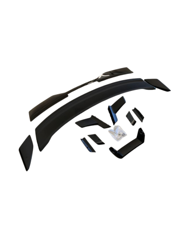 Alerón trasero de alto rendimiento con faldón Gurney - Negro mate - Estilo Dark Horse (MUSTANG 24-25)