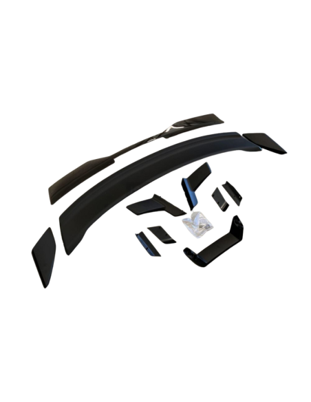 Alerón trasero de alto rendimiento con faldón Gurney - Negro mate - Estilo Dark Horse (MUSTANG 24-25)