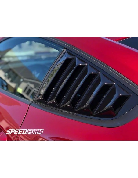 SpeedForm Vintage Quarter Window Louvers - Gloss Black (MUSTANG 15-23 Fastback)