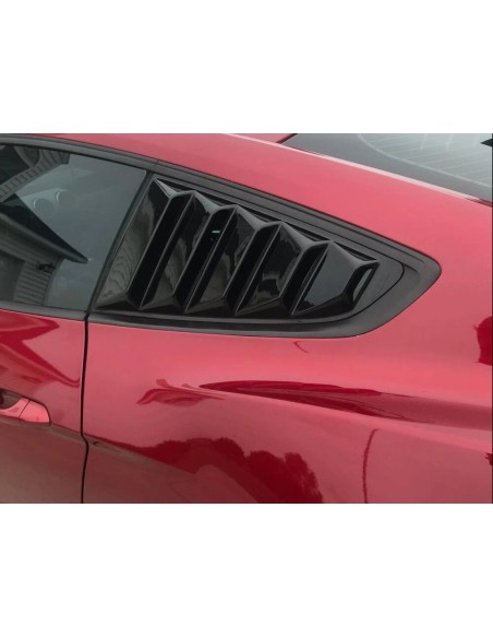 SpeedForm Vintage Quarter Window Louvers - Gloss Black (MUSTANG 15-23 Fastback)