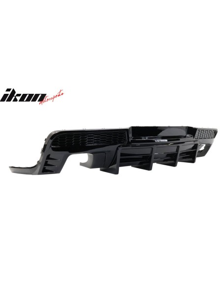 Quad Exhaust Tips + Rear Bumper Diffuser - Gloss Black (CAMARO 14-15)