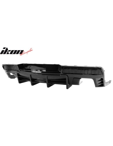 Difusor trasero con aletas - Puntas de escape simples/cuádruples - Negro brillante (CAMARO 14-15)