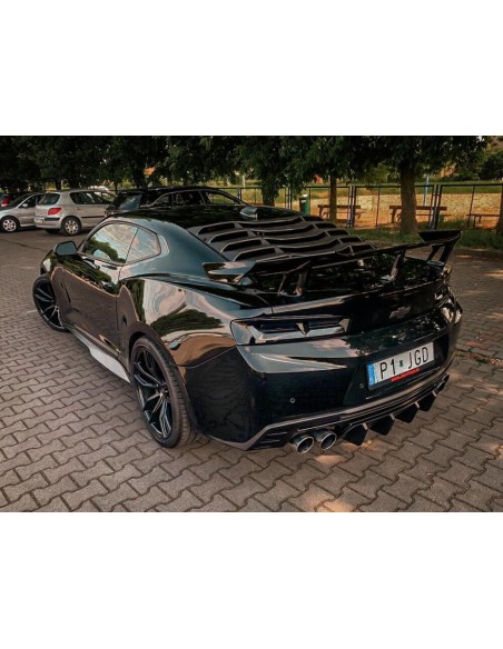 Rear Diffuser with Fins - Single/Quad Exhaust Tips - Matte Black (CAMARO 16-23 all except ZL1)