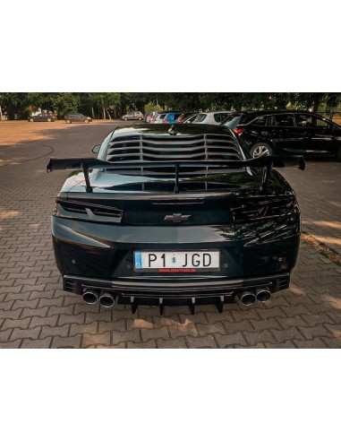 Rear Diffuser with Fins - Single/Quad Exhaust Tips - Matte Black (CAMARO 16-23 all except ZL1)