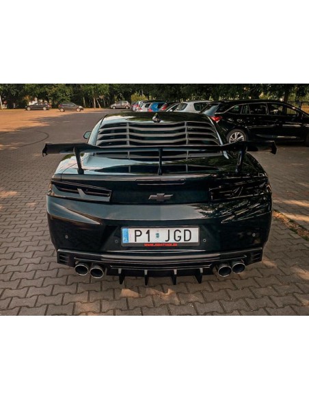 Rear Diffuser with Fins - Single/Quad Exhaust Tips - Matte Black (CAMARO 16-23 all except ZL1)