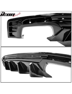 Difusor trasero con aletas - Puntas de escape simples o cuádruples - Negro brillante (CAMARO 16-23, todos excepto ZL1) 2