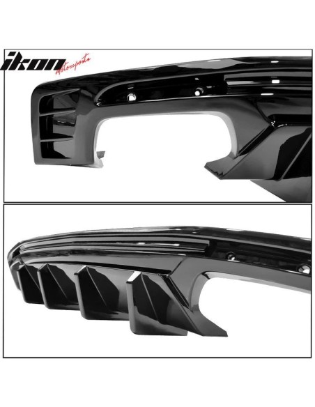 Difusor trasero con aletas - Puntas de escape simples o cuádruples - Negro brillante (CAMARO 16-23, todos excepto ZL1)