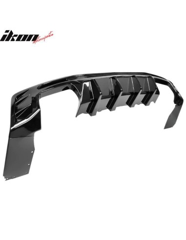 Difusor trasero con aletas - Puntas de escape simples o cuádruples - Negro brillante (CAMARO 16-23, todos excepto ZL1)