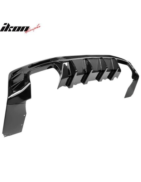 Difusor trasero con aletas - Puntas de escape simples o cuádruples - Negro brillante (CAMARO 16-23, todos excepto ZL1)