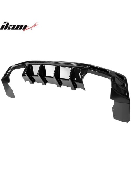 Difusor trasero con aletas - Puntas de escape simples o cuádruples - Negro brillante (CAMARO 16-23, todos excepto ZL1)