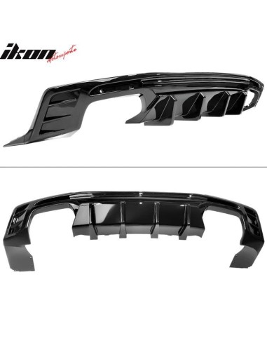 Difusor trasero con aletas - Puntas de escape simples o cuádruples - Negro brillante (CAMARO 16-23, todos excepto ZL1)