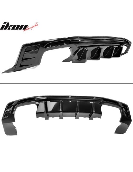 Difusor trasero con aletas - Puntas de escape simples o cuádruples - Negro brillante (CAMARO 16-23, todos excepto ZL1)