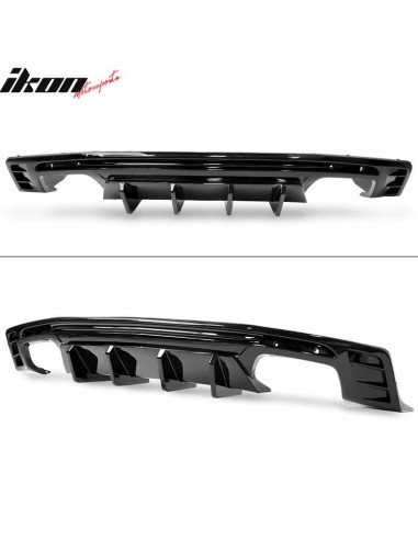 Difusor trasero con aletas - Puntas de escape simples o cuádruples - Negro brillante (CAMARO 16-23, todos excepto ZL1)