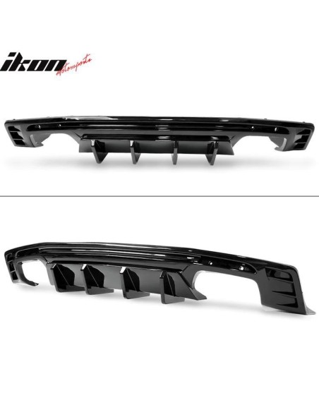 Difusor trasero con aletas - Puntas de escape simples o cuádruples - Negro brillante (CAMARO 16-23, todos excepto ZL1)