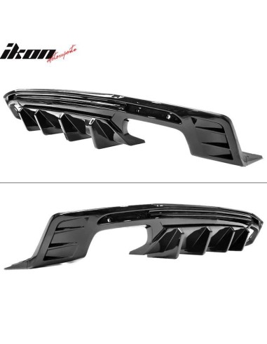 Difusor trasero con aletas - Puntas de escape simples o cuádruples - Negro brillante (CAMARO 16-23, todos excepto ZL1)