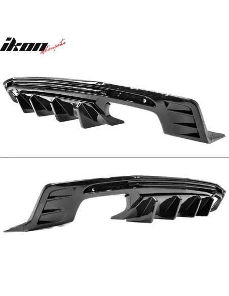 Difusor trasero con aletas - Puntas de escape simples o cuádruples - Negro brillante (CAMARO 16-23, todos excepto ZL1)