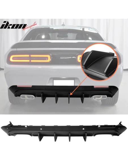 V2 IKON Rear Bumper Lower Diffuser - Matte Black (CHALLENGER 15-23)